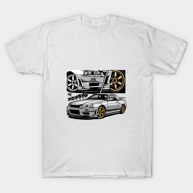 Skyline R Generation R34 T-Shirt by pujartwork